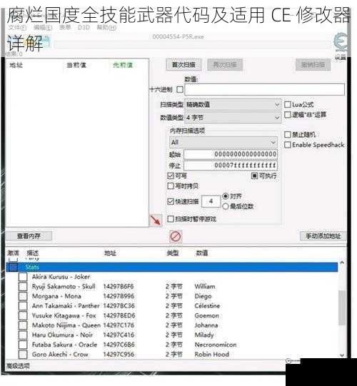 腐烂国度全技能武器代码及适用 CE 修改器详解