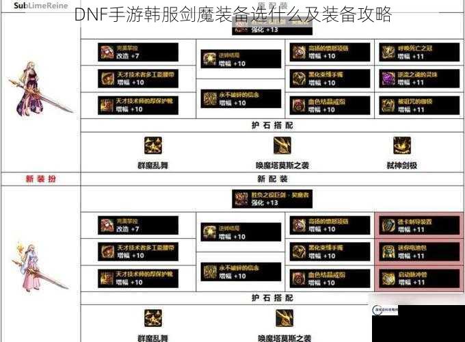 DNF手游韩服剑魔装备选什么及装备攻略