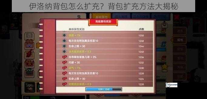 伊洛纳背包怎么扩充？背包扩充方法大揭秘