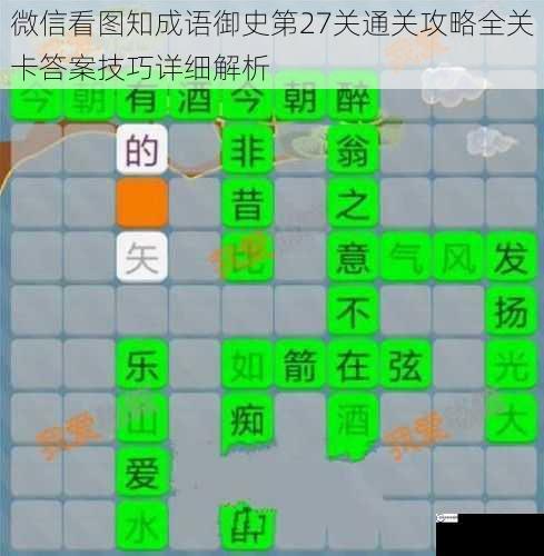 微信看图知成语御史第27关通关攻略全关卡答案技巧详细解析