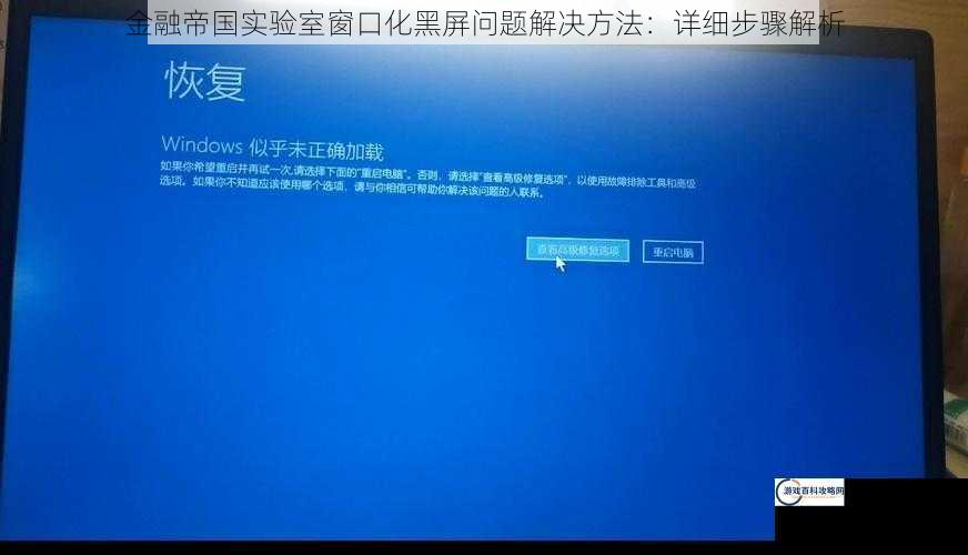 金融帝国实验室窗口化黑屏问题解决方法：详细步骤解析