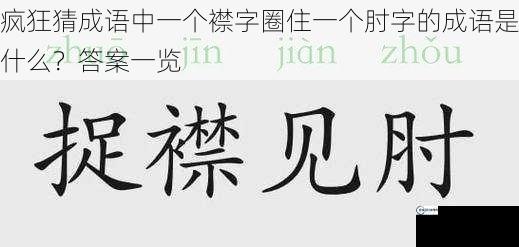 疯狂猜成语中一个襟字圈住一个肘字的成语是什么？答案一览