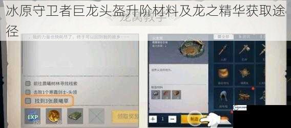 冰原守卫者巨龙头盔升阶材料及龙之精华获取途径