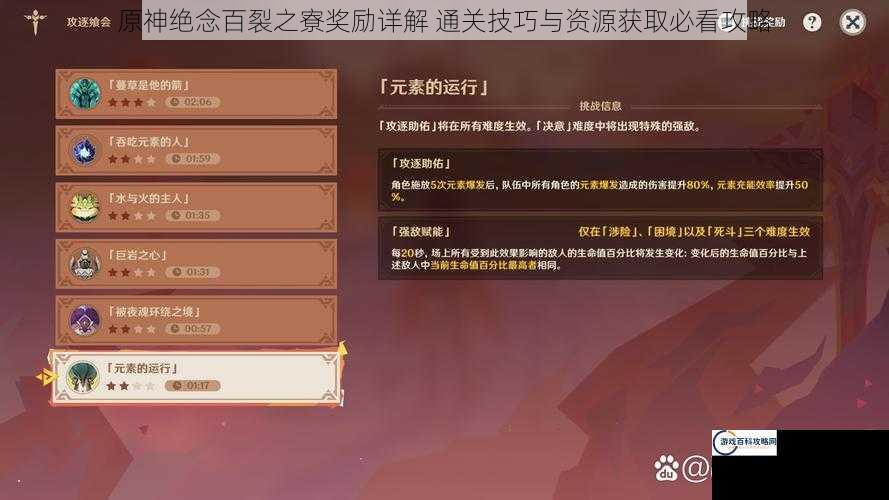 原神绝念百裂之寮奖励详解 通关技巧与资源获取必看攻略